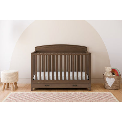 Benton Convertible Crib With Drawer-Hazelnut
