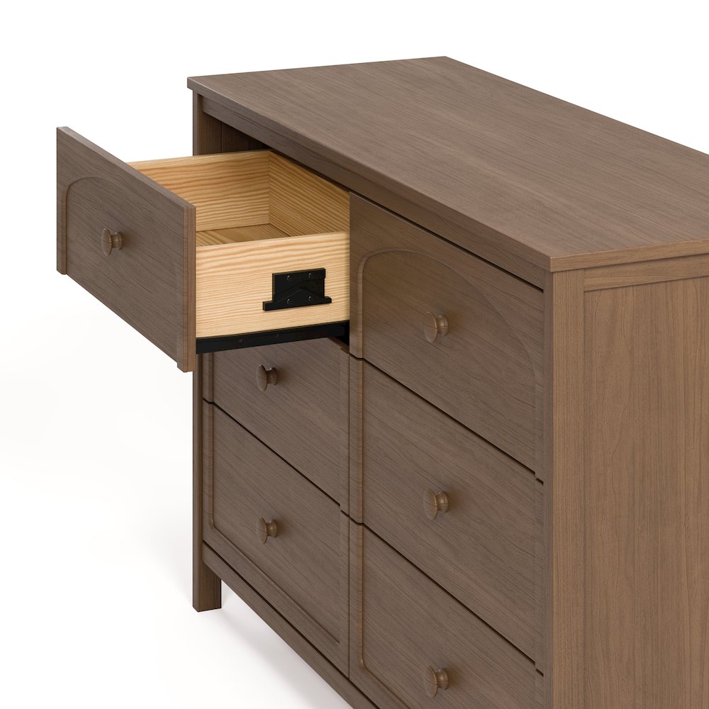 Olivia 6 Drawer Dresser-Hazelnut