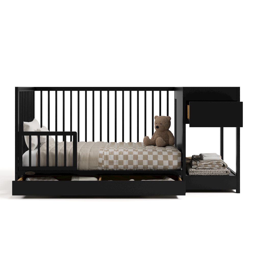 Teddi Convertible Crib & Changer-Black