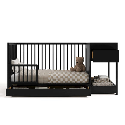 Teddi Convertible Crib & Changer-Black