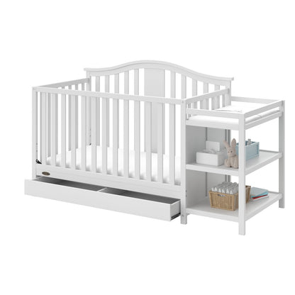 Graco Solano 4-in-1 Convertible Crib & Changer with Drawer - White