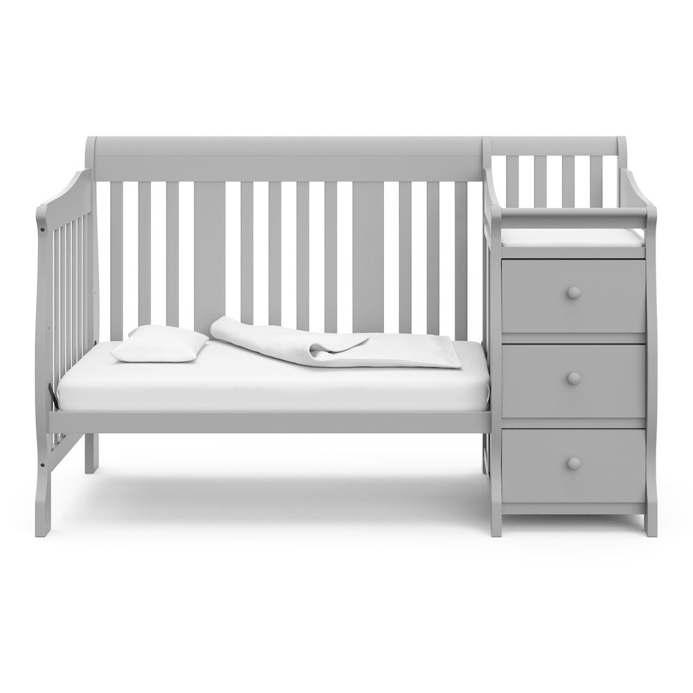 Storkcraft Portofino 4-in-1 Convertible Crib and Changer - Pebble Gray