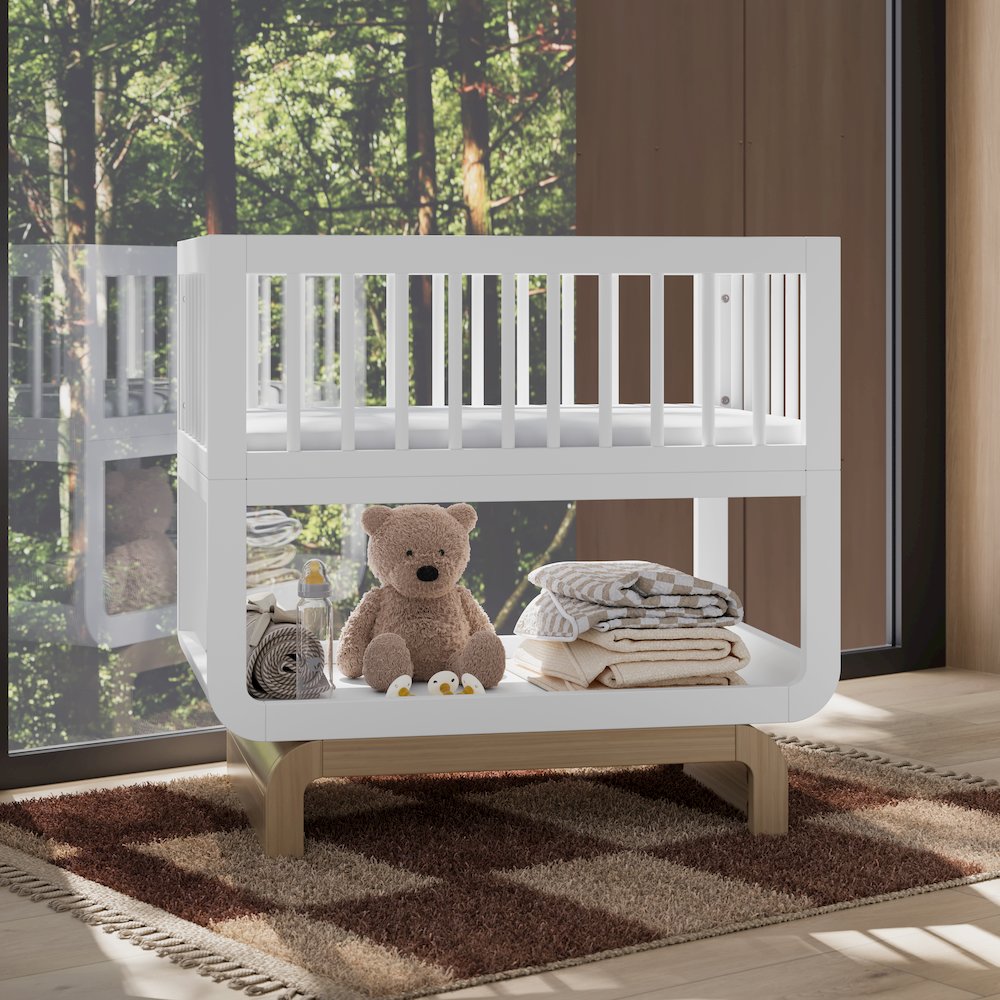Santorini Deluxe 3-in-1 Convertible Bassinet - White/Driftwood