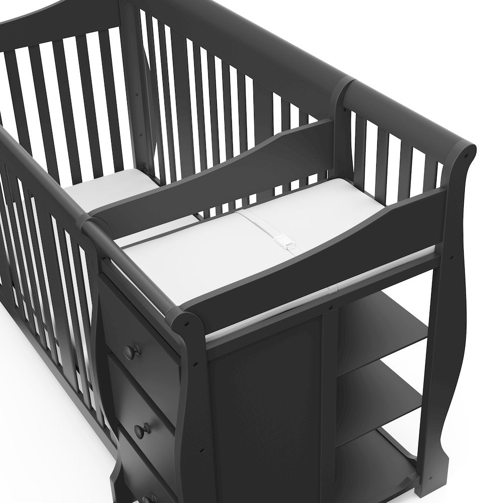 Storkcraft Portofino 5-in-1 Convertible Crib and Changer - Gray