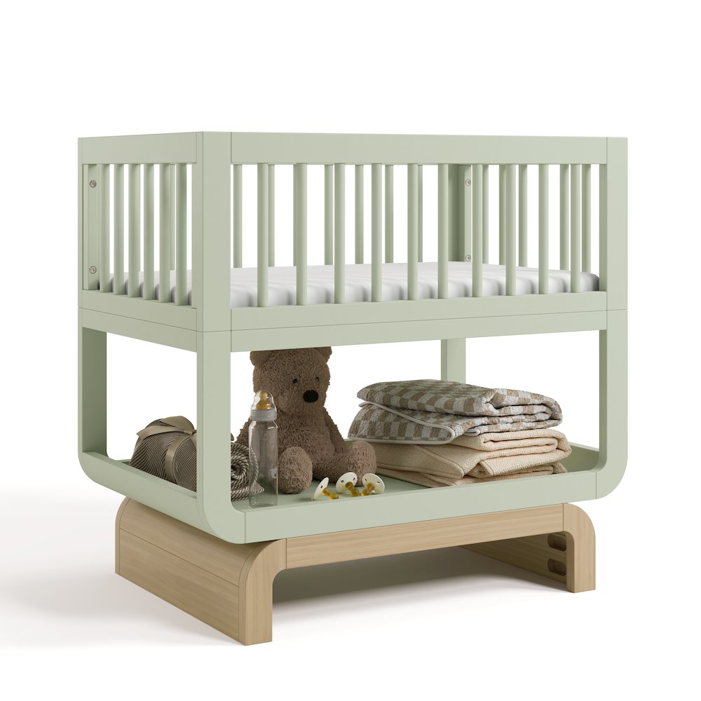 Santorini Deluxe 3-in-1 Convertible Bassinet - Sage/Driftwood