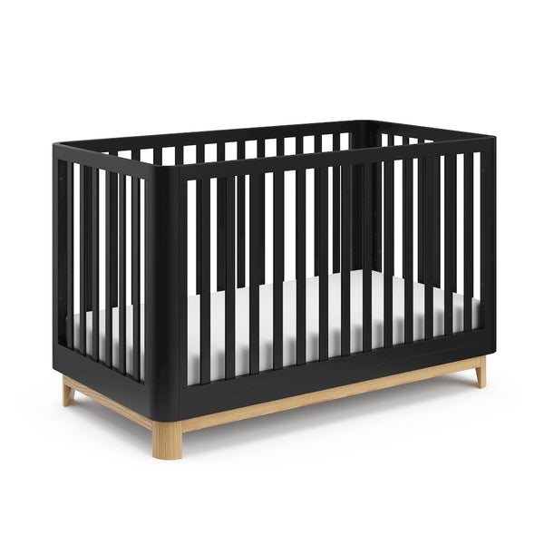 Storkcraft Santos 3-in-1 Convertible Crib (Black with Natural)