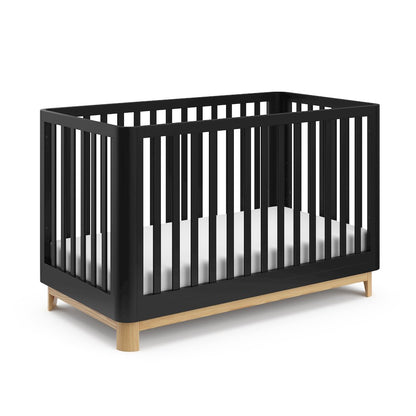 Storkcraft Santos 3-in-1 Convertible Crib (Black with Natural)