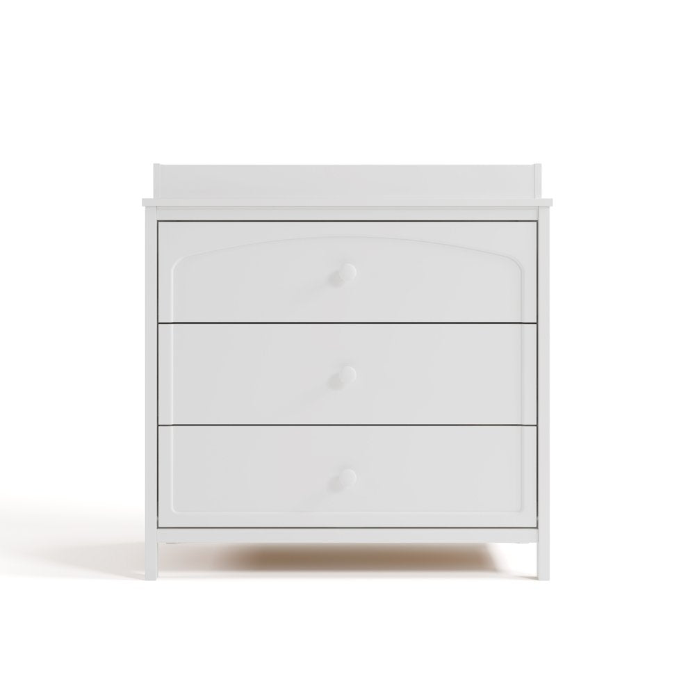 Olivia 3 Drawer Chest with Topper-White