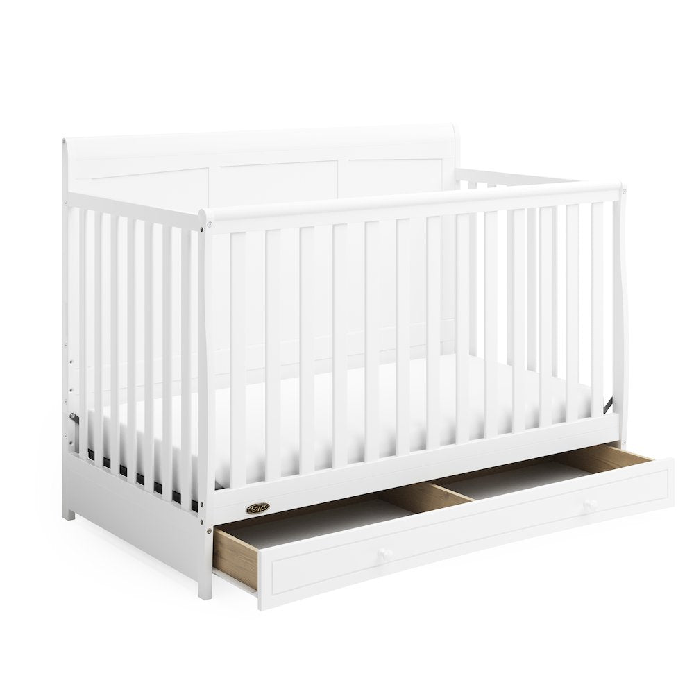 Graco Asheville 4-in-1 Convertible Crib with Drawer (White)
