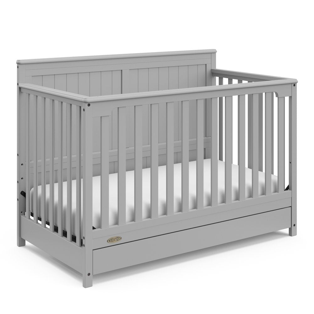 Graco Hadley 5-in-1 Convertible Crib with Drawer (Pebble Gray)