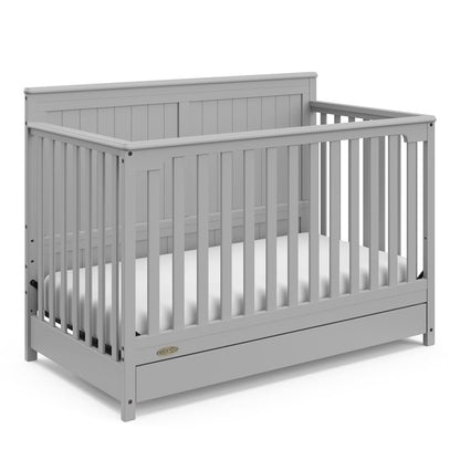 Graco Hadley 5-in-1 Convertible Crib with Drawer (Pebble Gray)