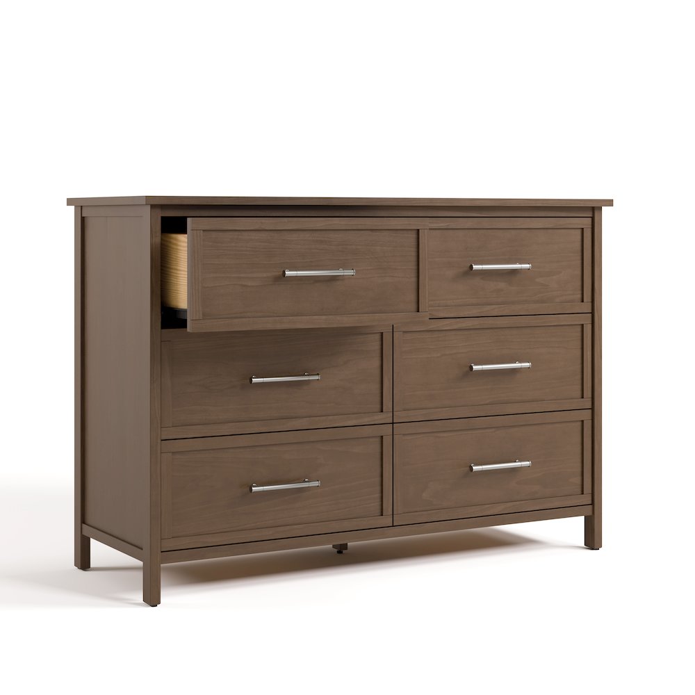 Classic 6 Drawer Dresser- Hazelnut