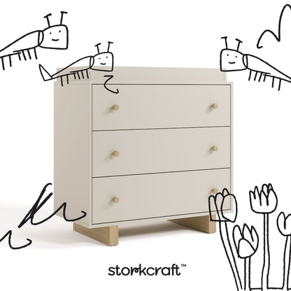 Texas 3 Drawer Chest with Topper-Frosted Oat/Driftwood