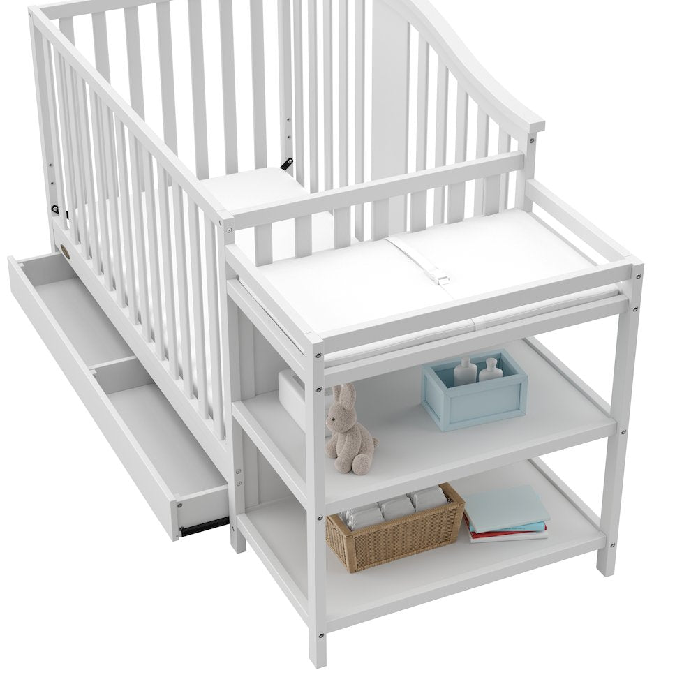 Graco Solano 4-in-1 Convertible Crib & Changer with Drawer - White