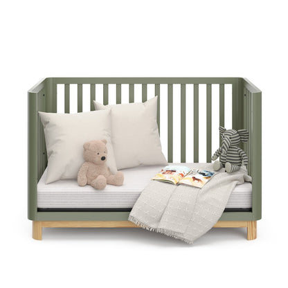 Storkcraft Santos 3-in-1 Convertible Crib (Olive with Natural)