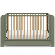 Read-With-Me Crib with Drawer - Olive/Driftwood