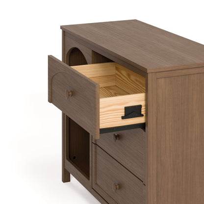 Olivia 3 Drawer Combo Dresser-Hazelnut
