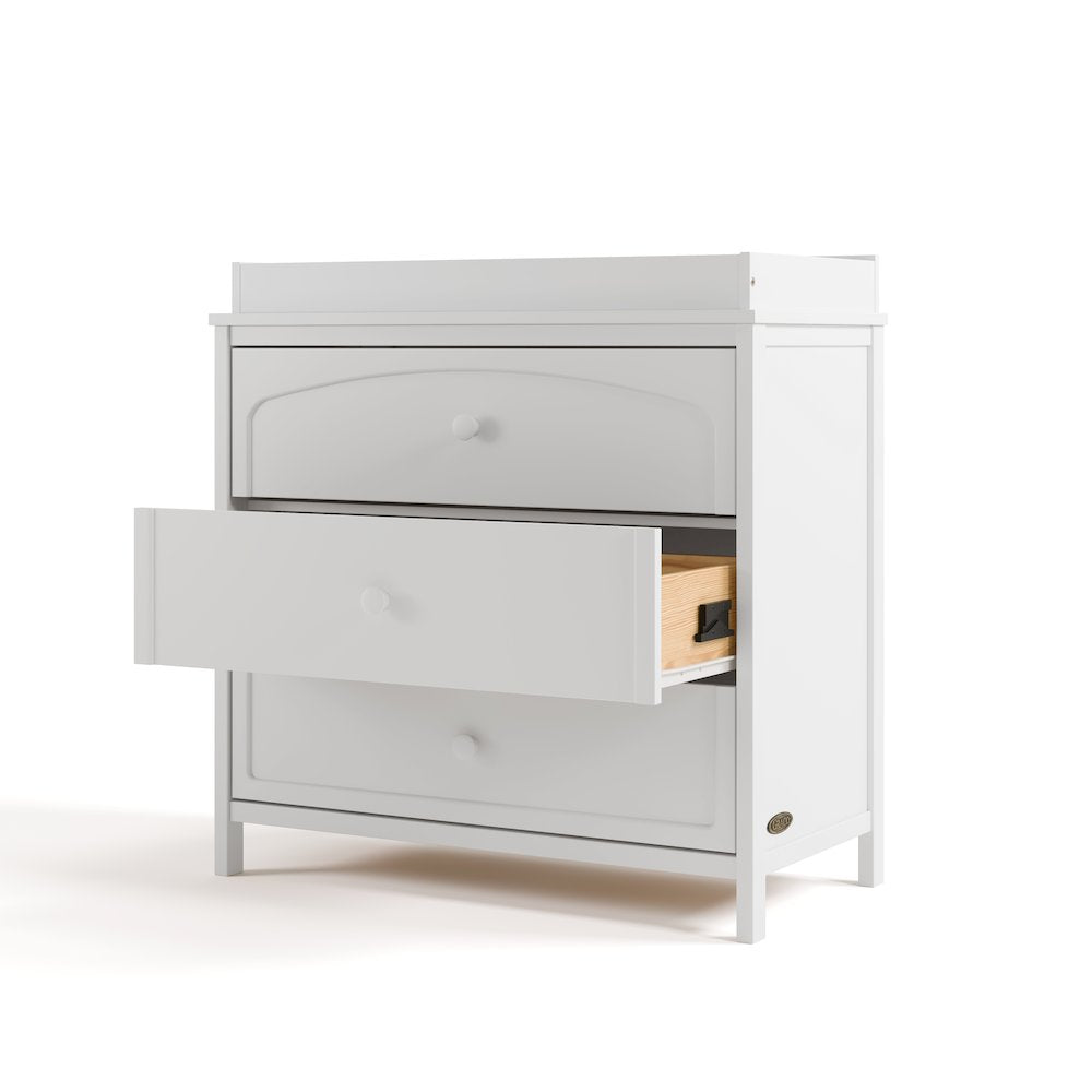 Olivia 3 Drawer Chest with Topper-White