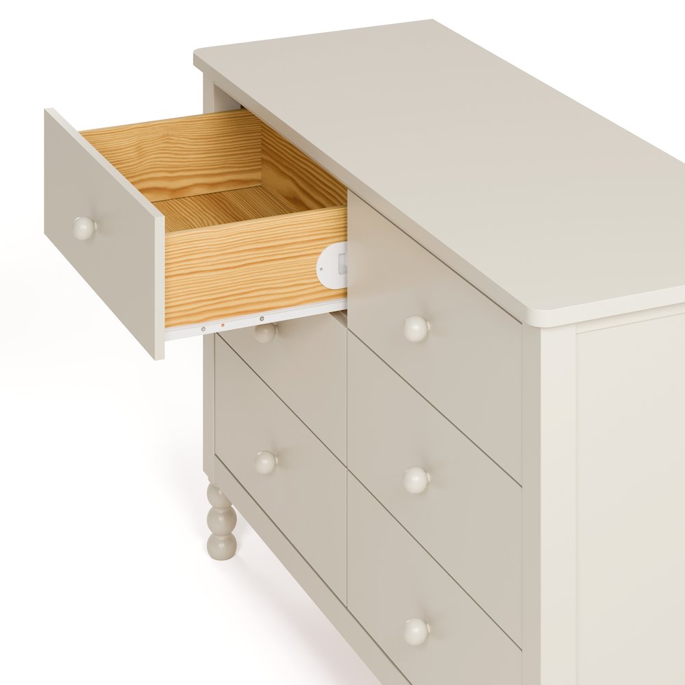 Rio 6 Drawer Dresser-Frosted Oat