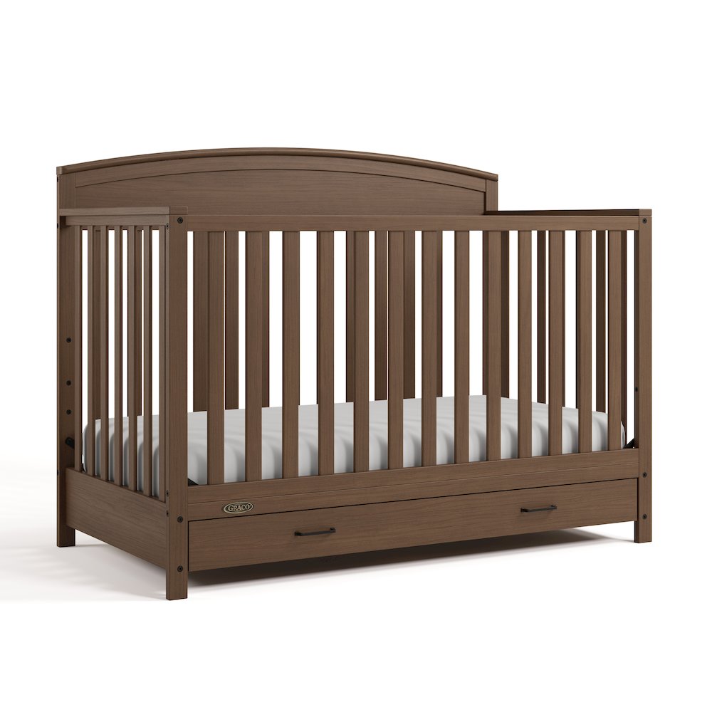 Benton Convertible Crib With Drawer-Hazelnut