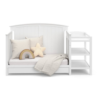 Steveston 5-in-1 Convertible Crib and Changer with Drawer - White
