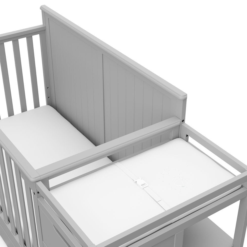 Graco Hadley 5-in-1 Convertible Crib and Changer with Drawer (Pebble Gray)