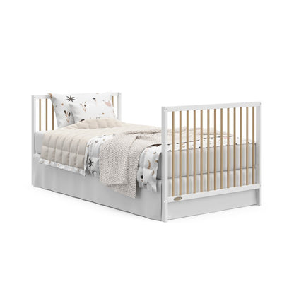 Graco Teddi 4-in-1 Convertible Mini Crib - White with Driftwood