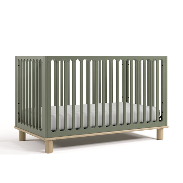 Sicily Convertible Crib- Olive/Driftwood