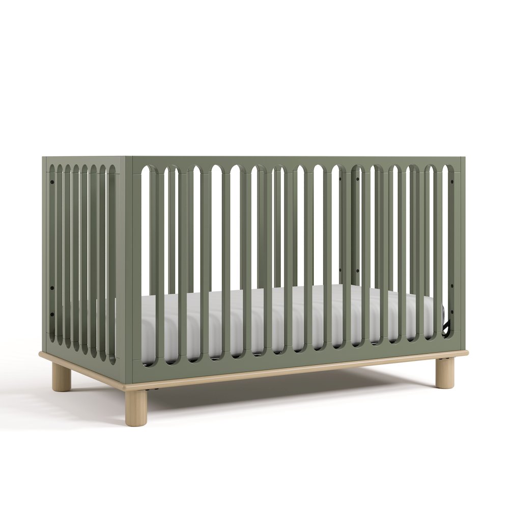 Sicily Convertible Crib- Olive/Driftwood