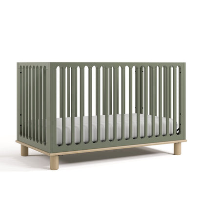 Sicily Convertible Crib- Olive/Driftwood