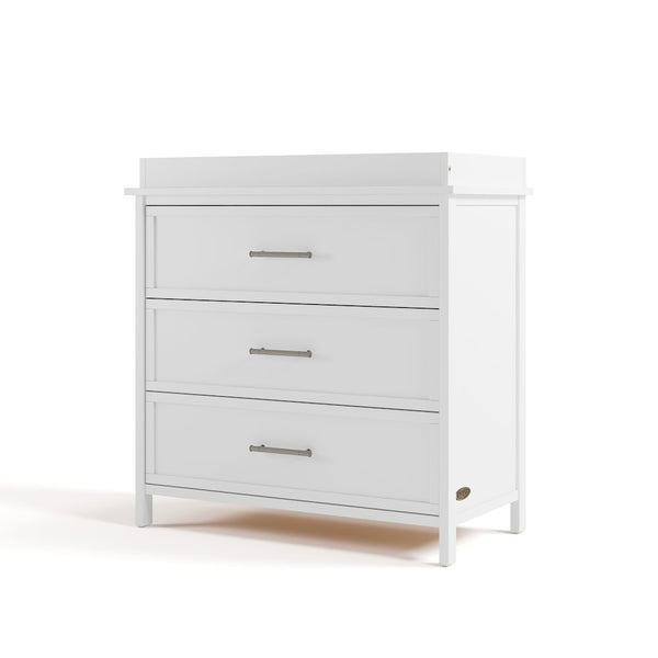 Classic 3 Drawer Chest  with Topper- White