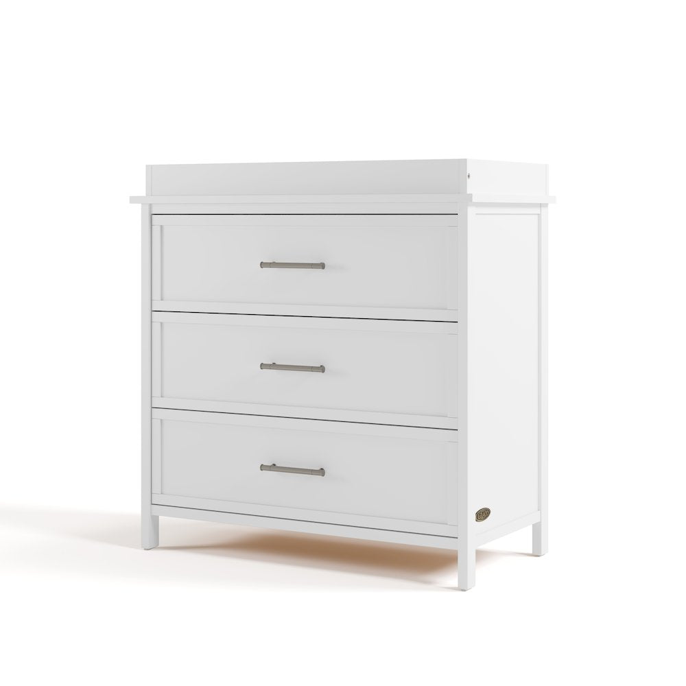 Classic 3 Drawer Chest  with Topper- White