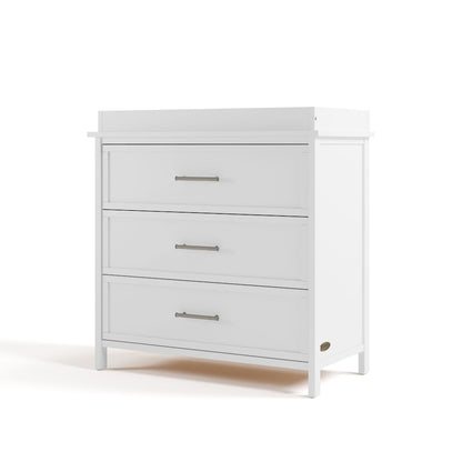 Classic 3 Drawer Chest  with Topper- White