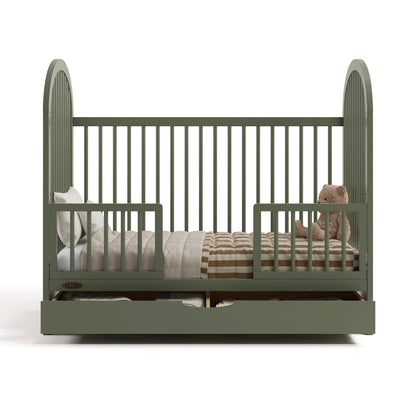 Olivia 3-In-1 Convertible Crib With Drawer-Olive