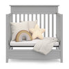 Storkcraft Petal 4-in-1 Convertible Mini Crib, Pebble Gray