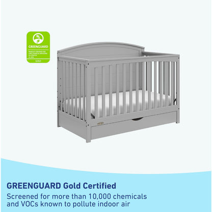 Graco Bellwood 5-in-1 Convertible Crib with Drawer (Pebble Gray)