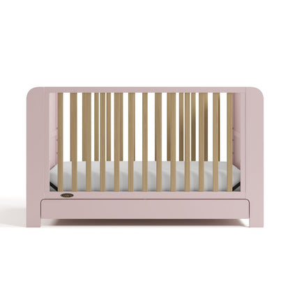 Read-With-Me Crib with Drawer - Blush/Driftwood
