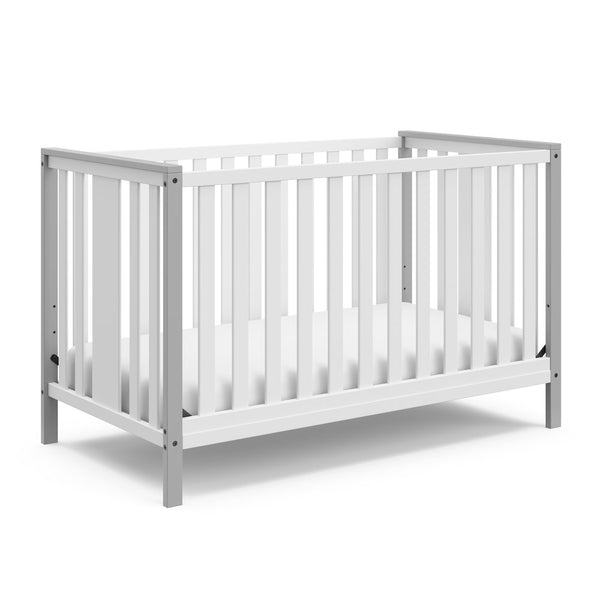 Storkcraft Modern Pacific 4-In-1 Convertible Crib - White/Pebble Gray