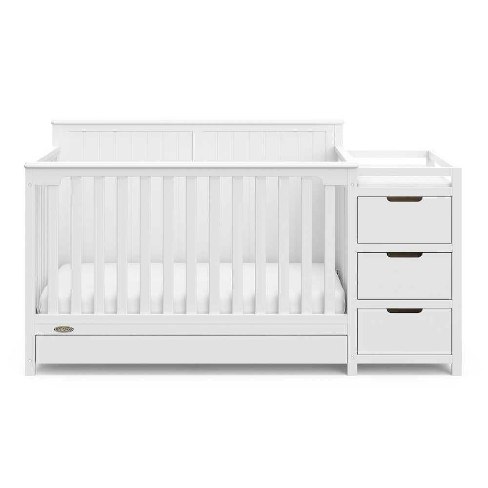 Graco Hadley 5-in-1 Convertible Crib and Changer with Drawer (White)