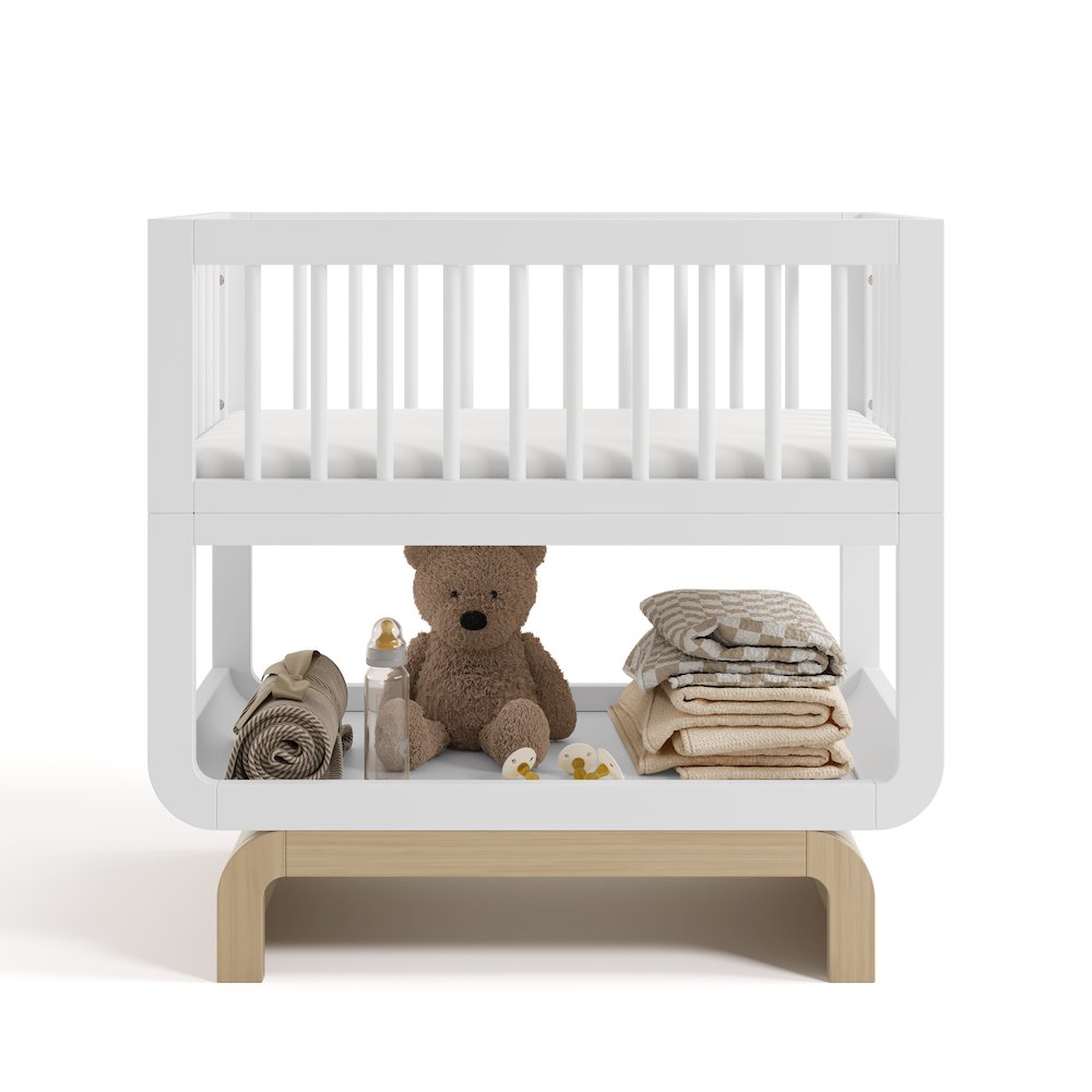 Santorini Deluxe 3-in-1 Convertible Bassinet - White/Driftwood