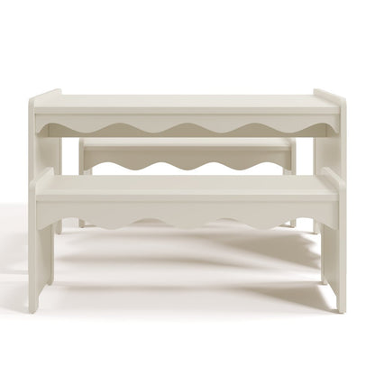 Casablanca Table & Bench Set-Frosted Oat