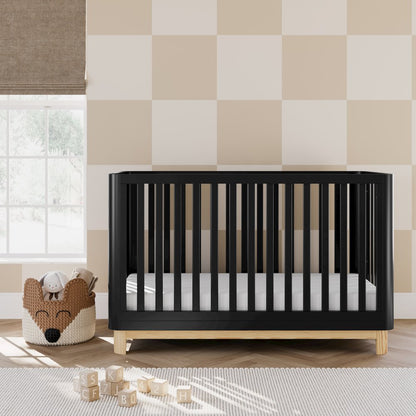 Storkcraft Santos 3-in-1 Convertible Crib (Black with Natural)