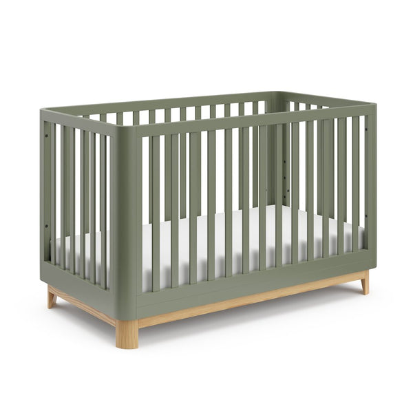 Storkcraft Santos 3-in-1 Convertible Crib (Olive with Natural)