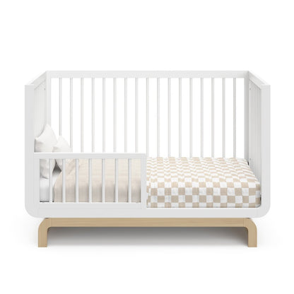 Storkcraft Santorini Deluxe 5-in-1 Convertible Crib, White With Driftwood