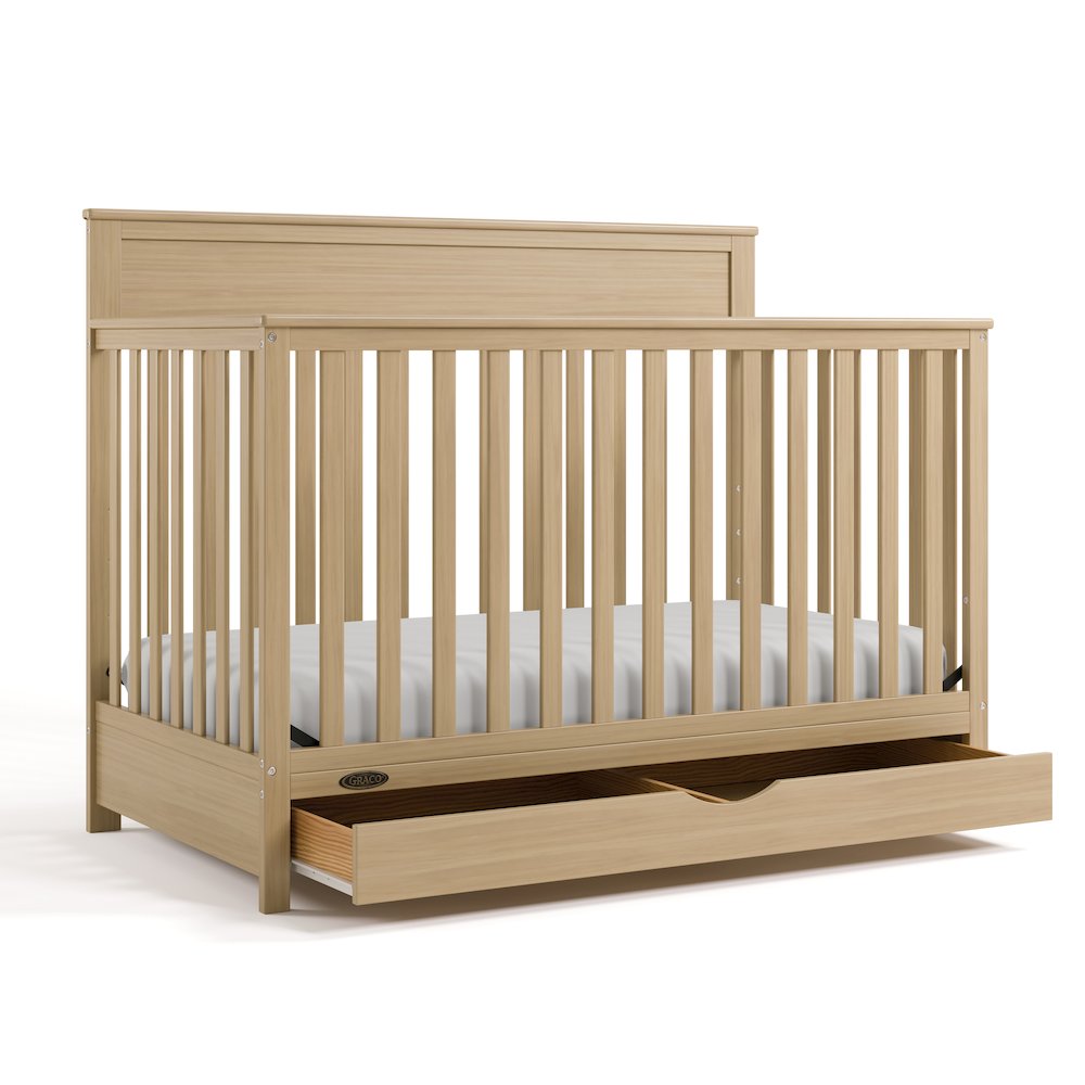 Shiloh Convertible Crib with Drawer - Driftwood