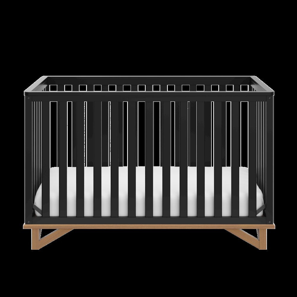 Santa Monica 5-in-1 Convertible Crib - Black with Vintage Driftwood