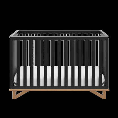 Santa Monica 5-in-1 Convertible Crib - Black with Vintage Driftwood