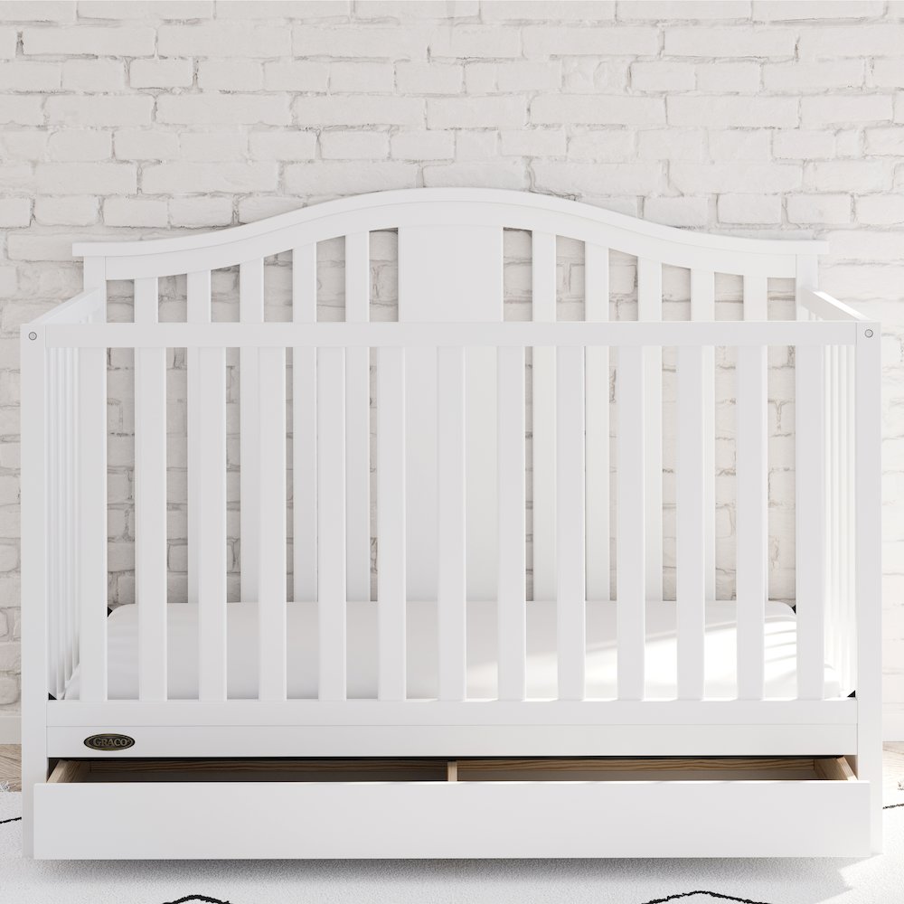Graco Solano 4-in-1 Convertible Crib with Drawer - White
