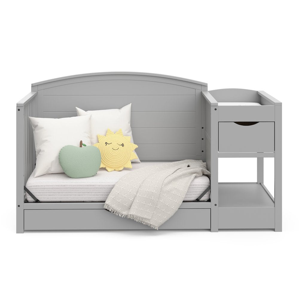 Graco Bellwood 5-in-1 Convertible Crib & Changer with Drawer (Pebble Gray)