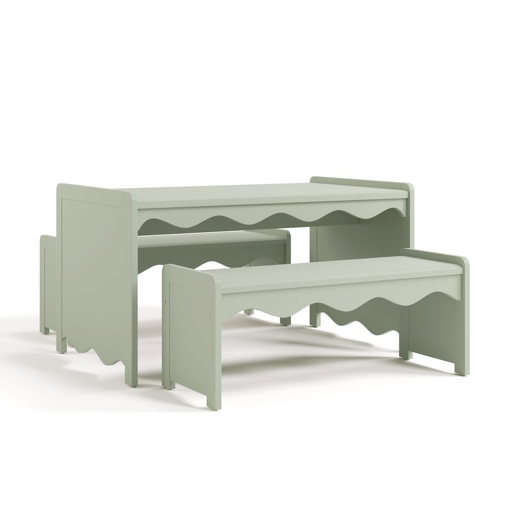 Casablanca Table & Bench Set-Sage